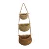 Macrame Hanging Basket Indoor Plant Holder Cotton Rope Wall Hanging Net Pockets for Organizing Garlic Vegetables Onion Kitchen