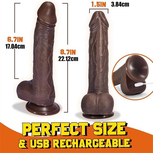 360 ° realistischer Dildo für Frauen, Push-Up, beheizter Vibrator, Silikon, Sexspielzeug für Erwachsene, Saugnapf, Penis, G-Punkt-Stimulator