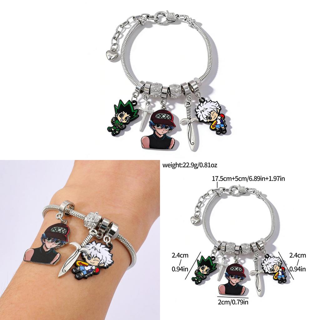 Braccialetto con Charm a Cartone Animato Hunterhunter con Gioielli in Lega di Zinco per Uomini e Donne