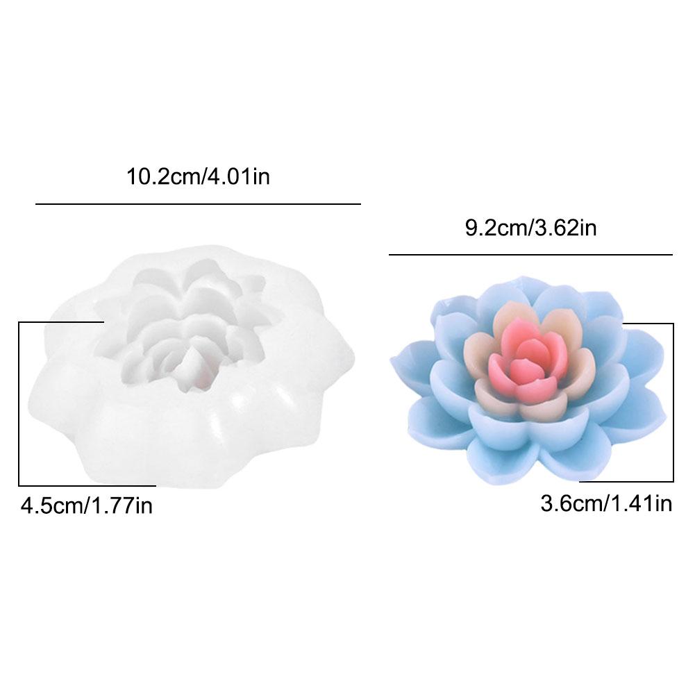 3D Lotusförmige Kerze Silikonform Lotus Kuchen Schokolade Silikonform Blume Pfingstrose Kerzenform Kleber Gips Handwerksform