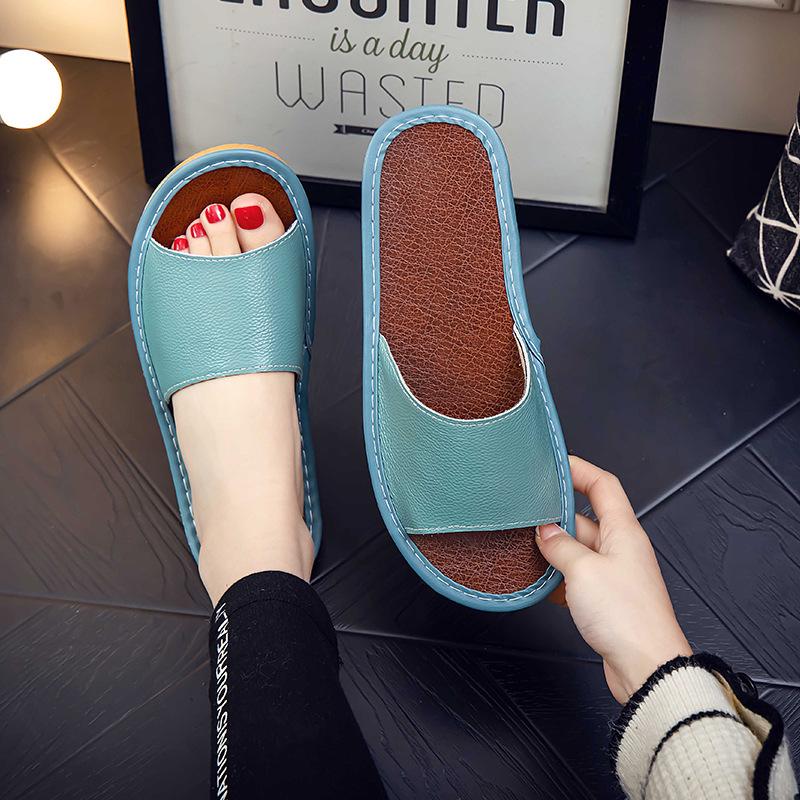 Waterproof Non-Slip Indoor Leather Slippers for Men & Women - Perfect for Bathroom or Home Use