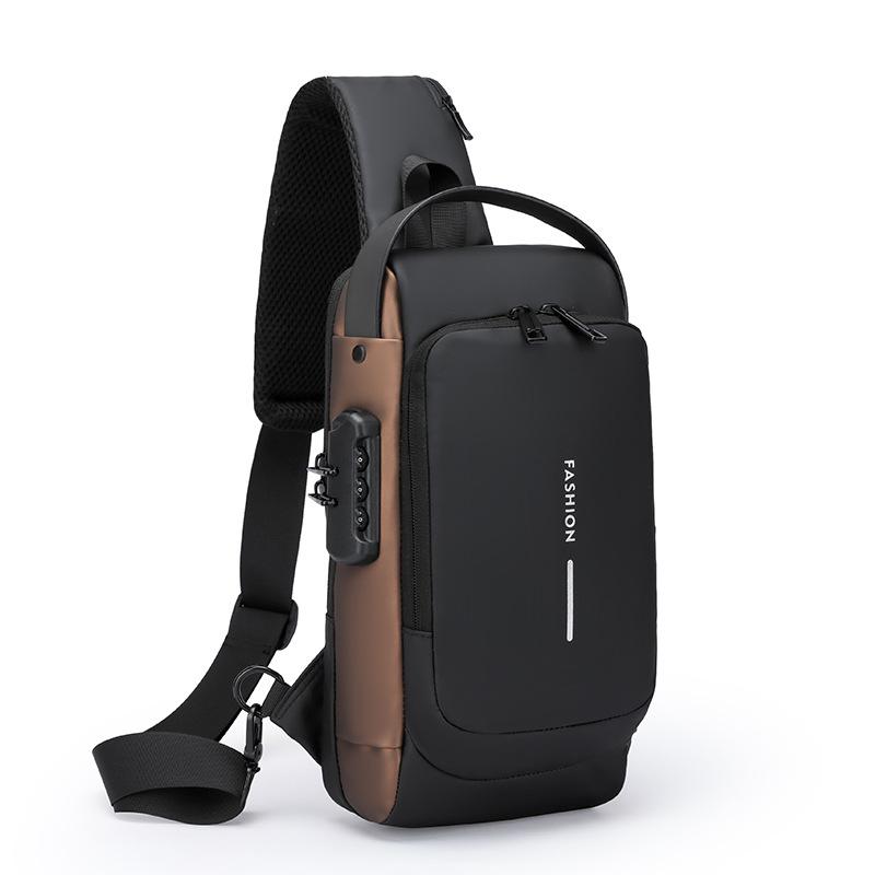 Men's Shoulder Bag Multifunction Anti Theft USB Messenger Pack Man Crossbody Cross Body Travel Sling Chest Bags Pack