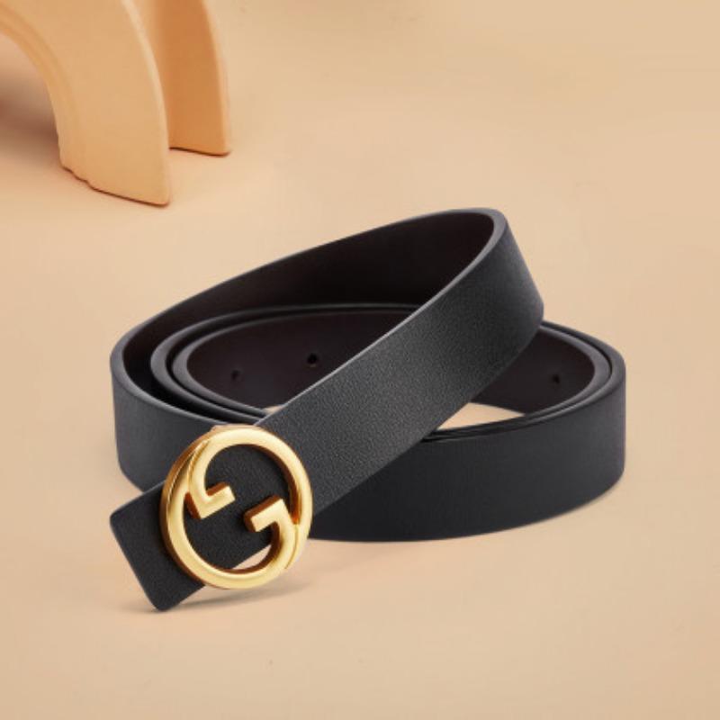 New Belt Women's Sandwich Free Genuine Leather Thin Belt Jeans Belt Suit Pants Decoration Korean Style Belt Women