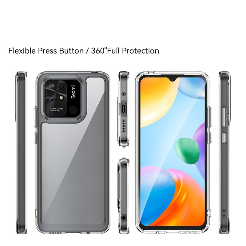 For Poco C40 Case Cover Xiaomi Poco C40 Capas Shockproof Armor Bumper Back Transparent Colour Clear For Fundas Poco C40 Cover