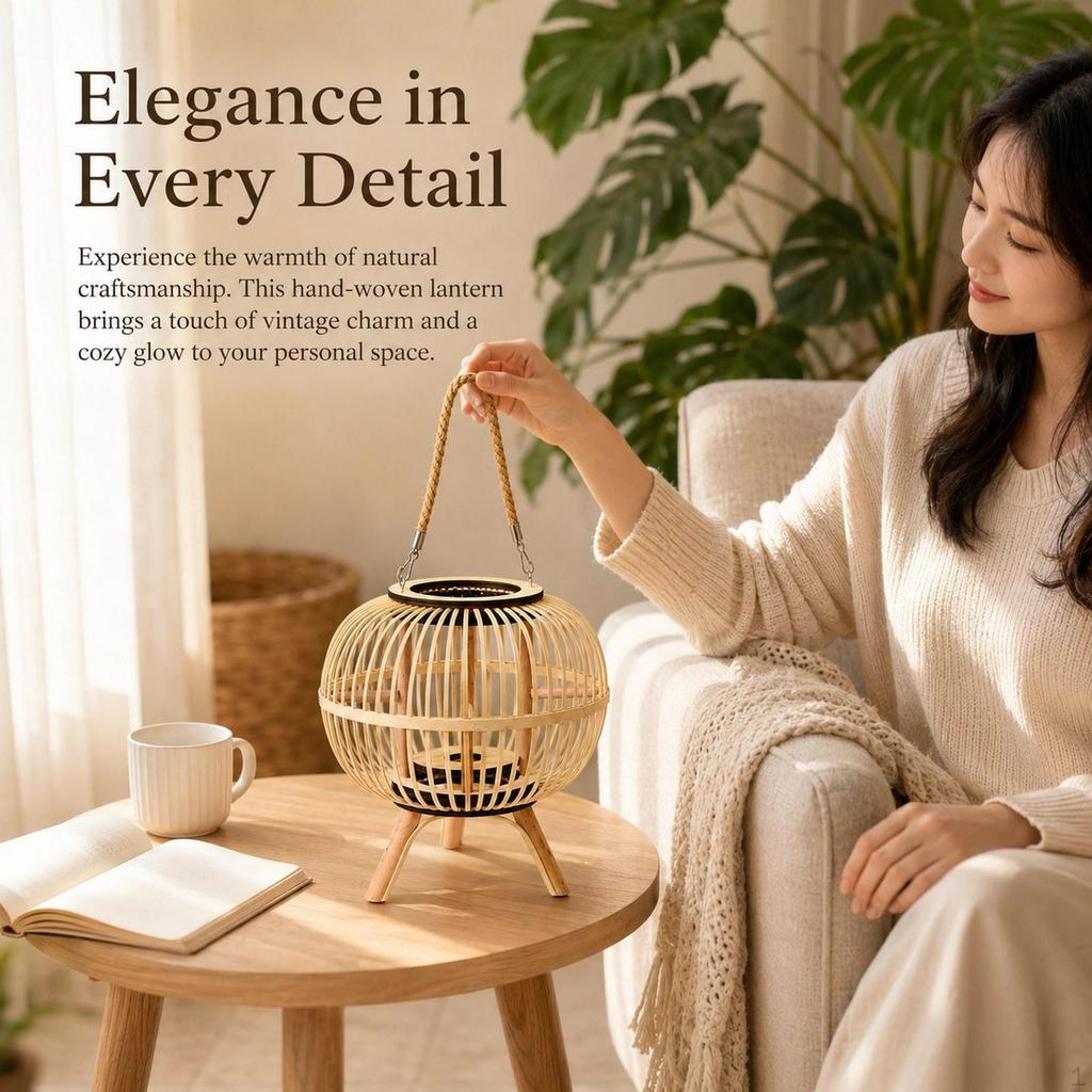Decorative Handwoven Candle Holder Modern for Wedding Kitchen Indoor Outdoor A