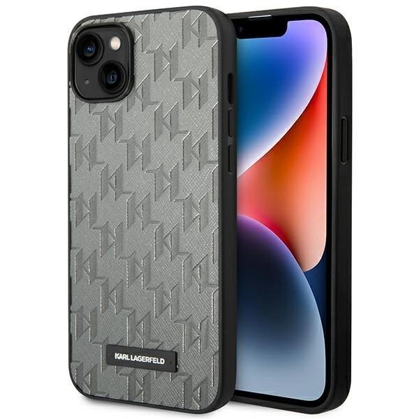 Karl Lagerfeld Klhcp14Msaklhpg Iphone 14 Plus 6.7 Hardcase Gray/Gray Saffiano Mono Metal Logo