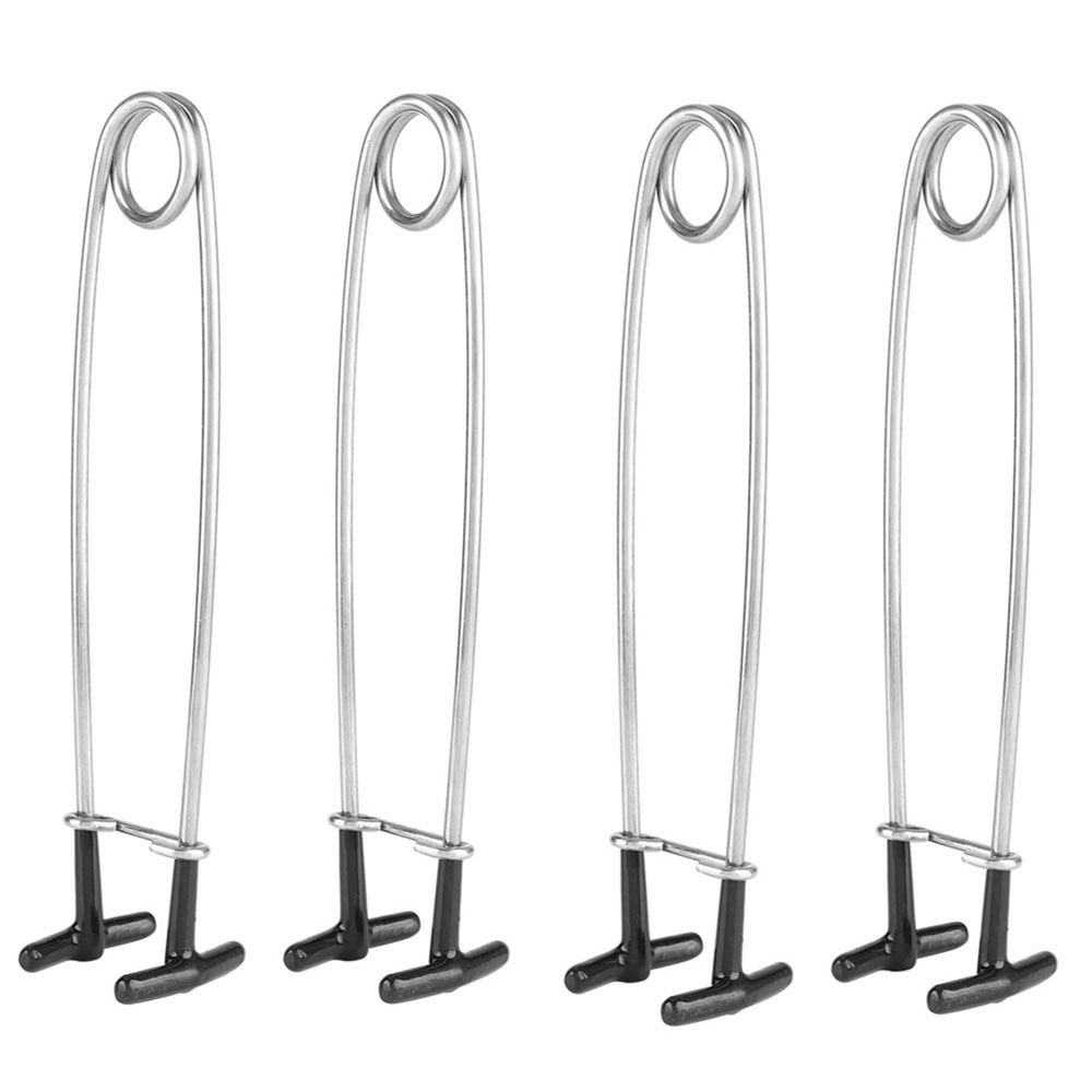 4PCS Stainless Steel Fish Mouth Spreader T-Shaped Fish Hook Extractor Fishing Accessory