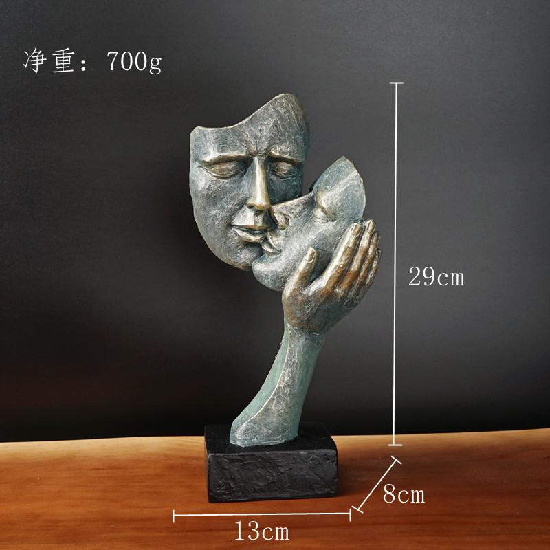 Couple Mask Top European Resin Crafts Personalized Home Tabletop Premium Room Decoration Ornaments Durable Durable