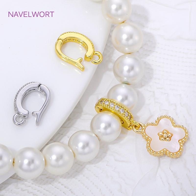 18K Gold Plated Brass Hinged Necklace Enhancer,Bail Pendant Holder For Jewelry,Bails For Pendants,DIY Necklace Making Findings