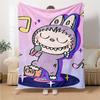 1Pc Labubu Cute Cartoon Blanket Soft Comfortable Polyester Blanket All Season Cozy Throw Bedroom Office Outdoor Use Christmas Gift Choice Print Home B