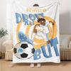 Custom Name Olympique de Marseille Theme Printed Blanket - Perfect for Couch, Bed, Travel & Outdoor Use | Machine Washable, Cozy & Durable.