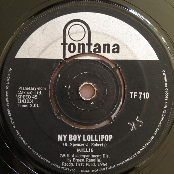 

7-дюймовая пластинка MILLIE My Boy Lollipop TF710 FONTANA 1964 Южная Африка Регги Ска Даб Б/У