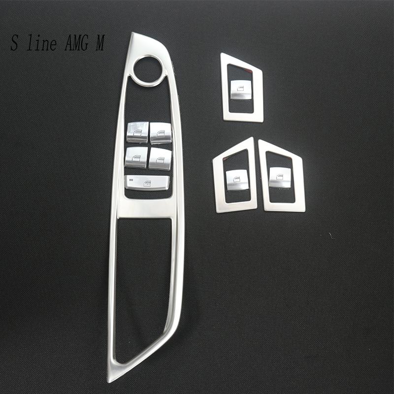 For BMW 5 Series F10 F18 2011-2017 Car Door Armrest Panel Window Glass Lift Button Switch Covers Stickers Interior
