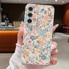 Flowers Leather Texture TPU Case For Samsung Galaxy A56 A26 A16 A15 A55 A54 A35 5G S25 Edge S24 S23 S22 Ultra S21 FE Phone Cover