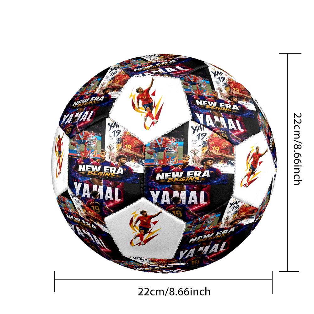 Lamine Yamal 19 New Era Soccer Size 5 Soccer Ball Machine-Stitched Indoor/Outdoor Universal Football Surprise Collection Gift