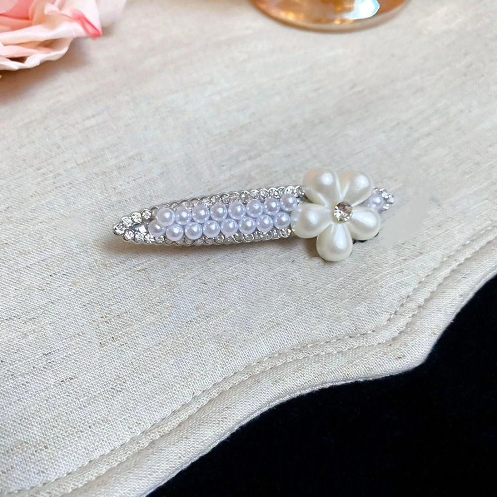 Dog Rhinestone Hairpin Cute Cute Puppy Hair Clip Fashion Pearl Flower Hair Clip Female