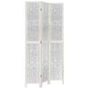 3 Piece Room Divider White Solid Paulownia Wood