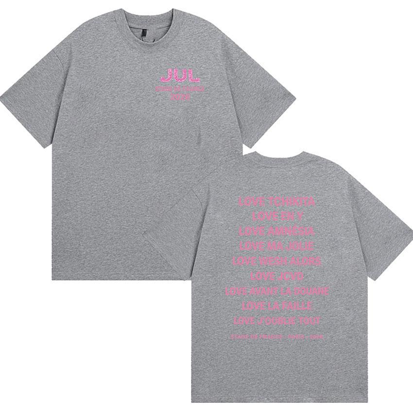 Jul Stade De France Tour 2026 Double Sided Print T Shirts Unisex Unisex Clothing Fashion Oversized TShirt High Quality Cotton Tees