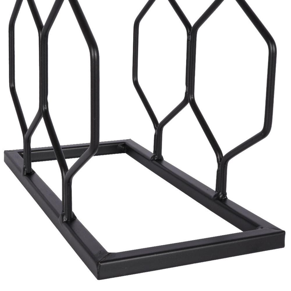 Black metal wine rack for 8 bottles, 23x48 cm