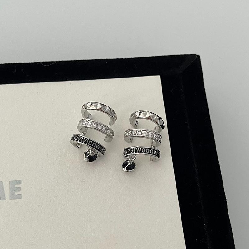 Fashionable Punk Non Piercing Layered Zircon Star Earrings For Men And Women Hip Hop Style Exquisite Creative Jewelry Gifts