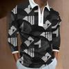 Trendy Men's Long Sleeve Polo Shirt, Stylish Design for Daily Wear