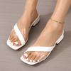 Fashion Casual Transparent Pvc Cross Strap Sandals Women Square Toe Low Heel Slides Women 2025 Summer Fashion Gold Outdoor Slippers