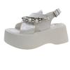 Height-increasing Platform Sandals Women's 2025 New Summer Wear High-end Silver European Station Muffin Beach Sandals