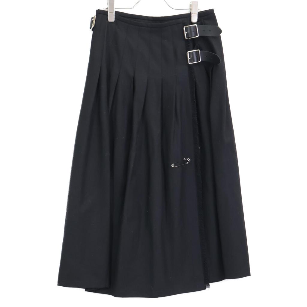 O’Neil of Dublin Buckle Belt Pleated Skirt Skirt XS blackUsed