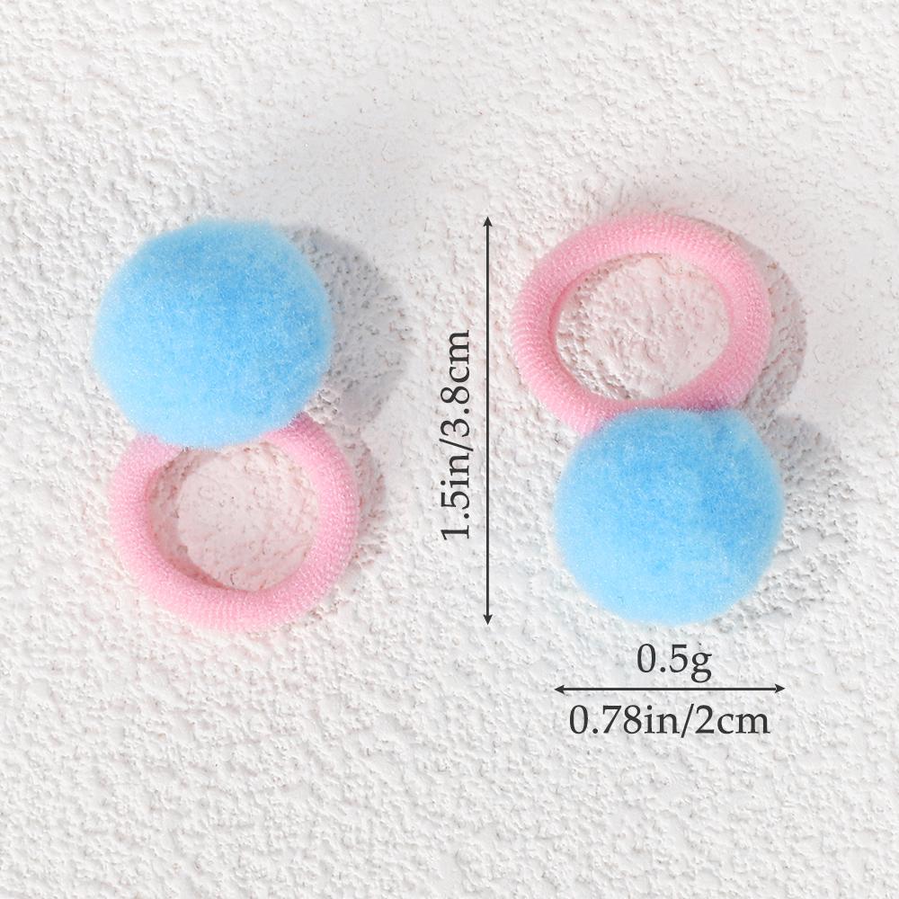 30pcs Kids Elastic Hairbands Girls Plush Ball Rubber Band for Children Sweets Scrunchie Hair Ties Clip Baby Hair Accessories