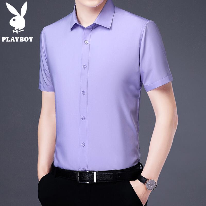 

Playboy Men s Ice Silk Short Sleeve Loose Shirt XXXXL
