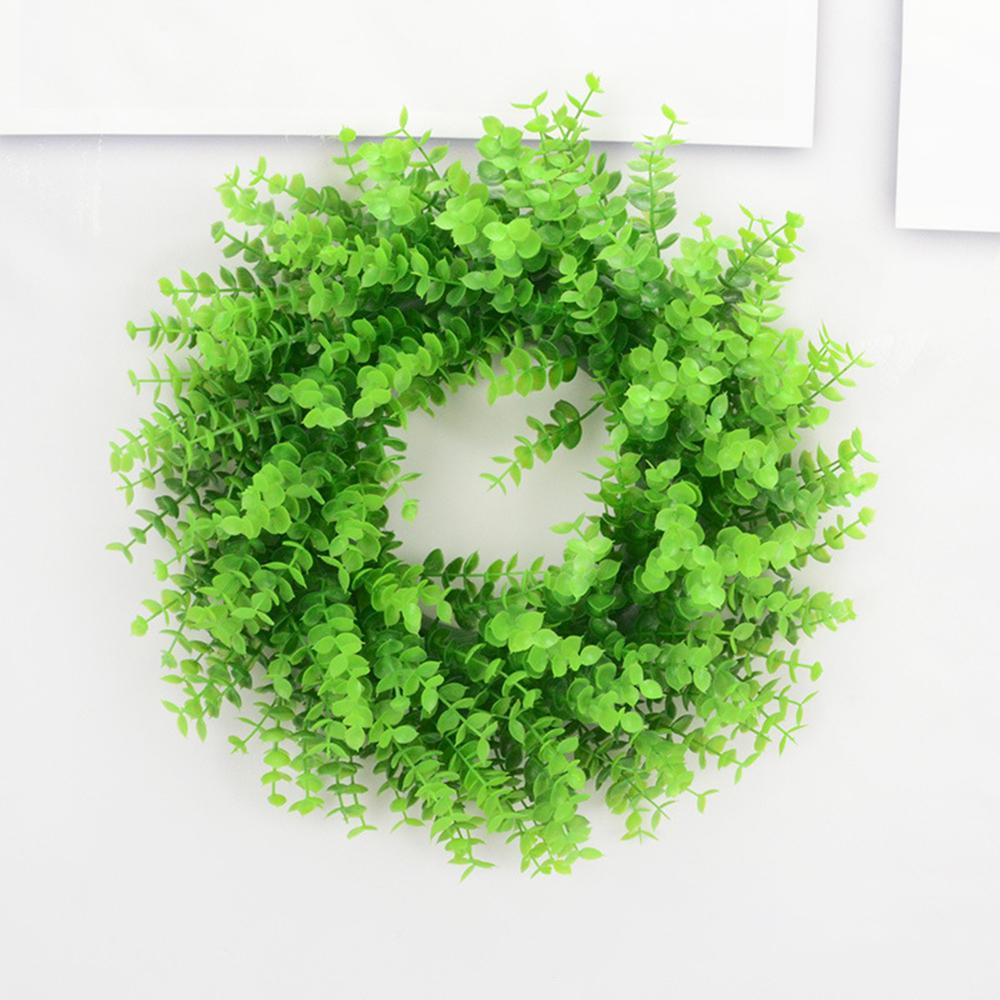 Living Room Decor Artificial Eucalyptus Wreath Garden Christmas Door Decor Faux Plant Flower Ring Home Decorative Accessory