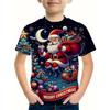 Children's Christmas Series 3D Digital Printed Boys' Fashion and Casual Round Neck Short Sleeved T-shirt