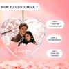Personalisierter Kristall-Valentinstags-Schmuck, Romantisches Paar Individuelles Foto Glas Andenken Für Familie Ihn Sie, Jahrestag Geschenk