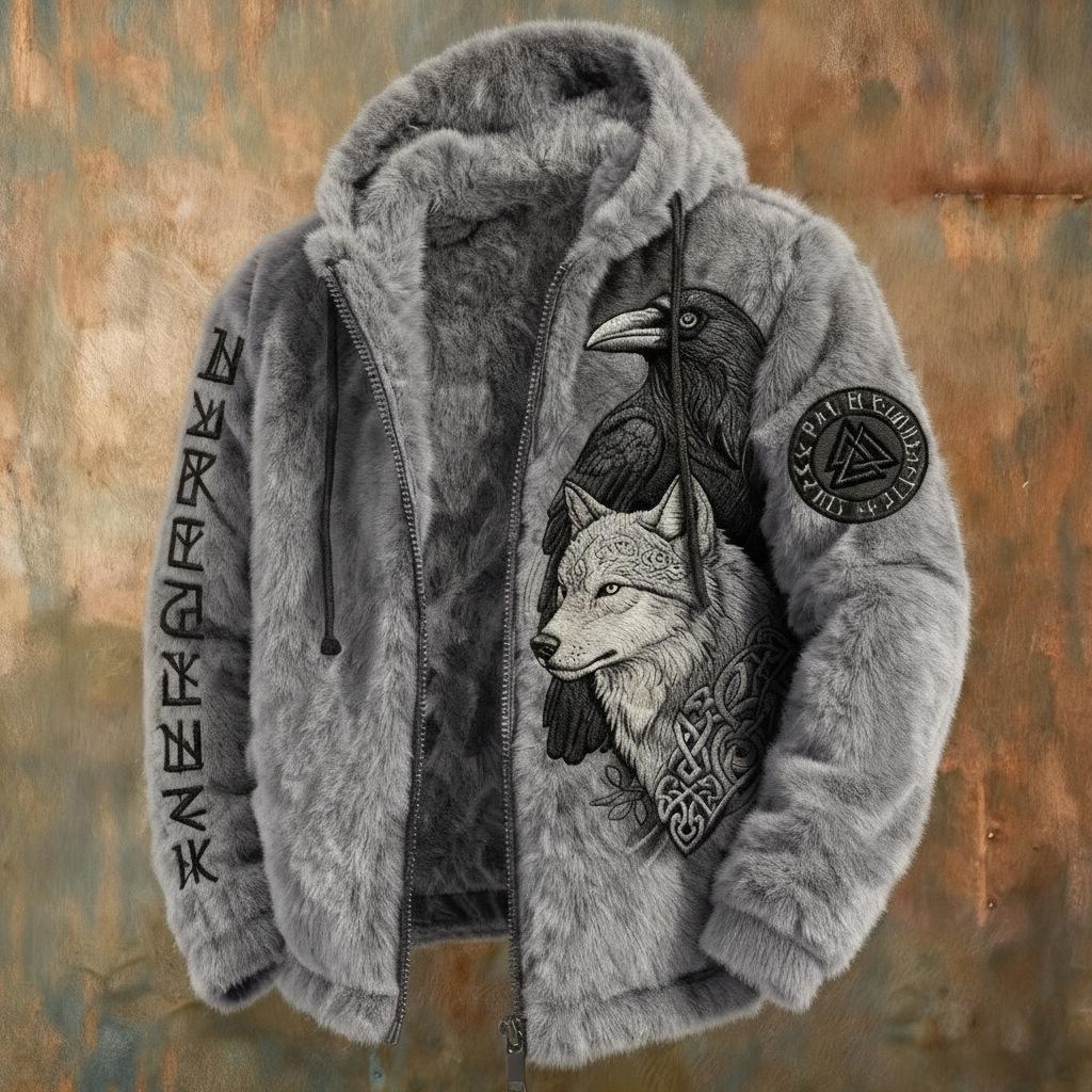Men's 3D Print Flannel Hooded Zipper Cardigan: Winter Warm Fashion Sweatshirt