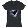 Bald Eagle Carrying the American Flag Women's V-Neck T-shirt 4th of July, Patriotic Gift, Independence Day, Freedom, American Pride Tee