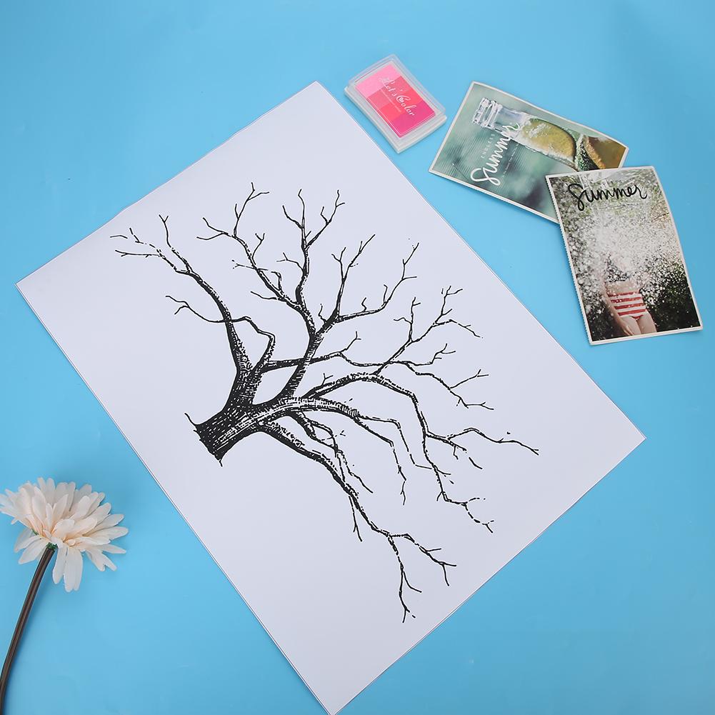 30x40cm Pittura a Impronta Digitale Fai-da-te per Matrimoni e Feste Albero delle Firme per Ospiti Decorazione per la Casa con Tampone d'Inchiostro