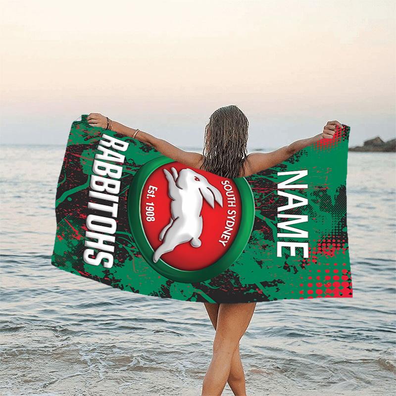 1pc Football23 Beach Towel with Custom Name, Beach/Swimming/Bath/Picnic/Camping Towel, Suitable for Seaside Beaches