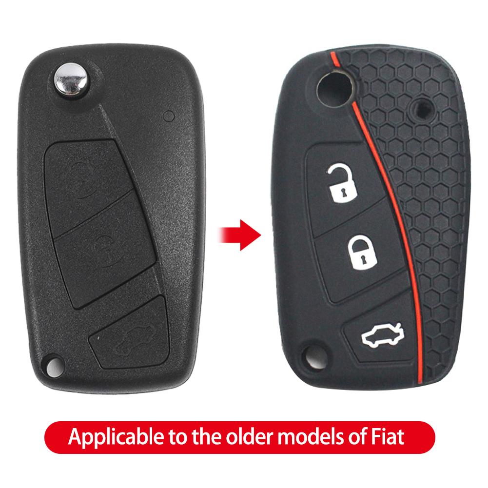 Car Silicone Key Cover Case Shell Holder Remote Key for Fiat Stilo Grande Punto Bravo Linea Idea Panda 500 Accessories