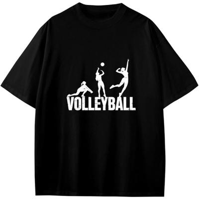 Retro Silhouetted Volleyball Player Girls Boys Teens T-Shirt Anime Gift