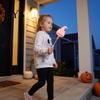 Halloween Pumpkin Lantern Lighted Sticks, Glowing Lantern, Handheld Shaking Light Battery Operated with Witch Hat, LED Spooky Party Prop for