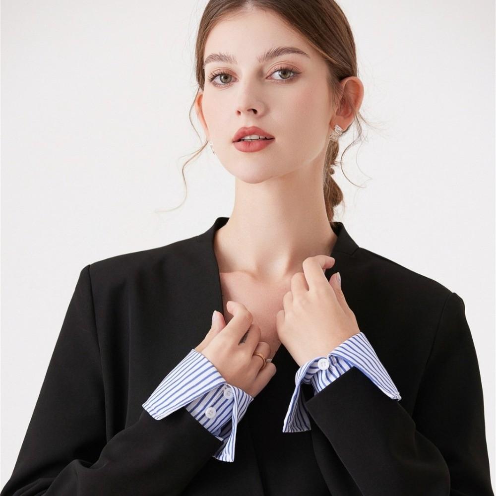 Pull à Manches Amovibles Rayées Vêtement Décoration de Bras Manches Faux Bras Extension de Manchette Chemise Poignets Faux Femmes