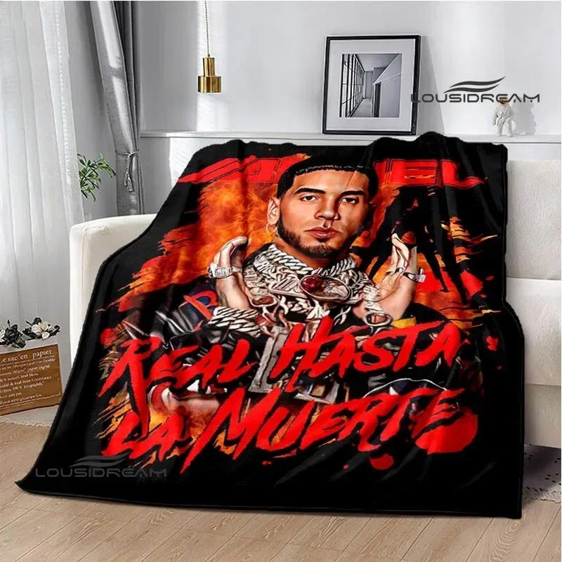 Rapper Anuel AA printed blankets Picnic blanket Flannel Warm blanket Soft Cozy Blanket Travel Blankets bed linings Birthday Gift