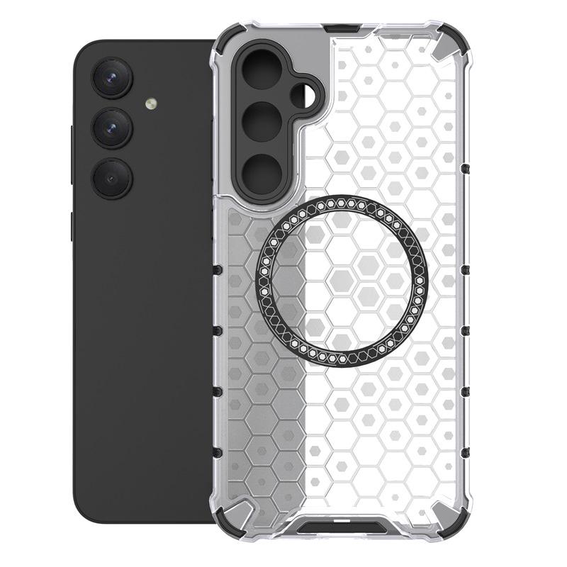 Samsung A55 Transparent Heat Dissipation Protective Case with Honeycomb Magnetic Design for S26 Ultra