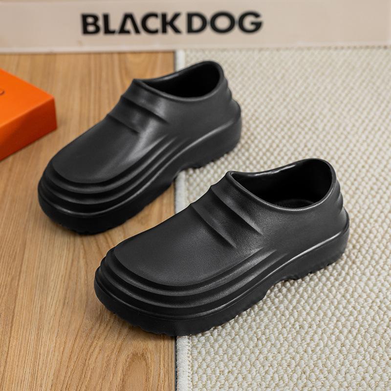 Pantofi bucătar bărbați impermeabili și rezistenți la ulei noi pantofi de lucru sandale cu vârf învelit ușori și rezistenți la uzură cu talpă groasă cuplu cap de sac tragere