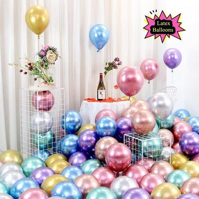 Ballons Chrome Métalliques Latex Hélium 10/20/30/50PCS 10'' Pour Décorations Maison Fête Mariage Anniversaire