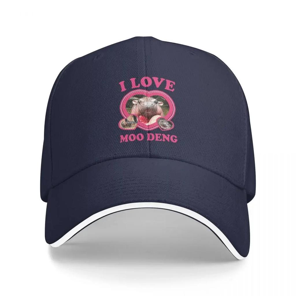 New I Love Moo Deng Baseball Caps Activities Snapback Hat Unisex Women Hats
