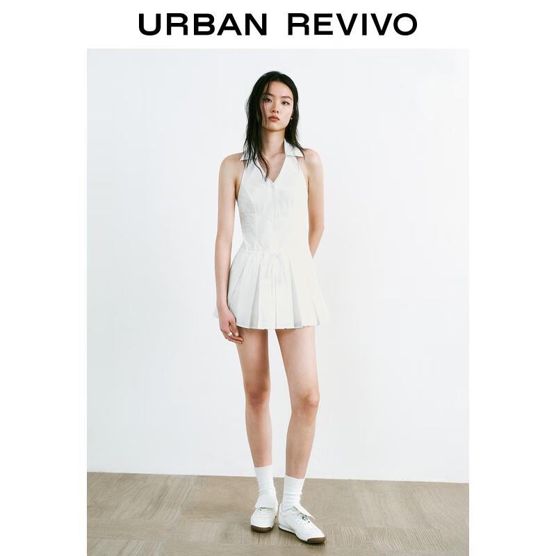 

UR2025 Summer Halter Backless Smocked Mini Dress XL