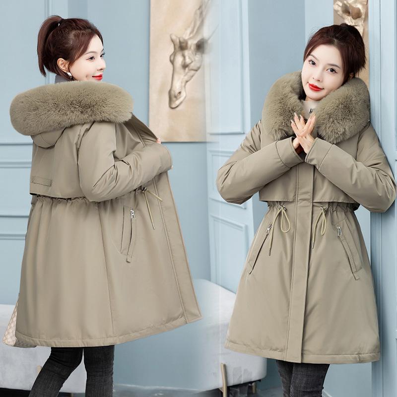 Medium and Long Waist Pie Overcomes Women's Winter Loose Fashion Hooded Down Cotton Jacket