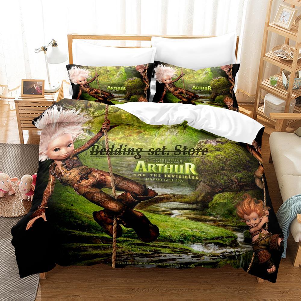 

Arthur et les minimoys Комплект постельного белья Single Twin Full Queen King Size Комплект постельного белья Aldult Kid Bedroom Duvetcover Sets Anime Bed Sheet EU Single(135x200cm)
