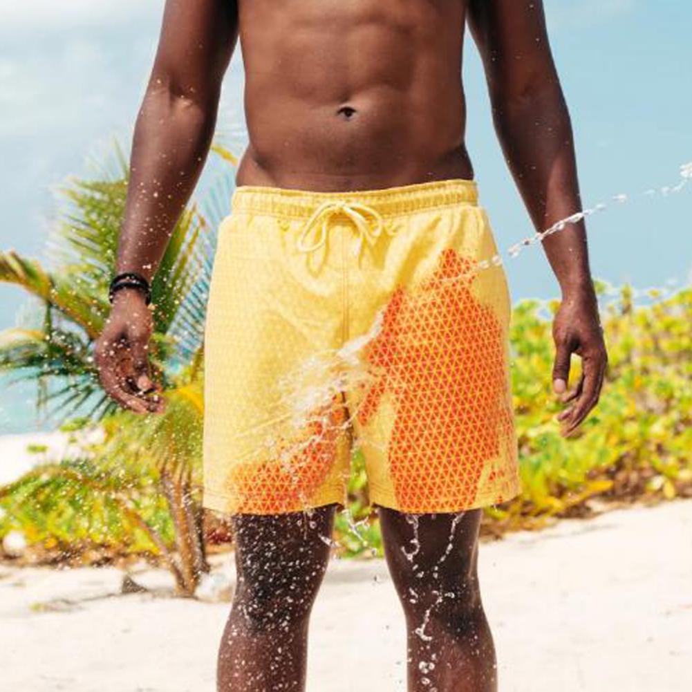 Men's Swimming Beach Shorts Summer Magical Change Color Pants Casual Sports Temperature Color EMA